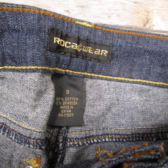 Rocawear Dark Blue Denim Capris Cropped Jeans Size 3 Roca Wear - Picture 5 of 7